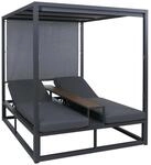 MCW Alu Lounge-Gartenliege P81 10cm-Polster 220g/m&sup2; 196x165x196cm Dunkelgrau...