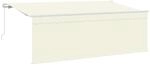 vidaXL Markise mit Sichtschutz Creme 350 x 200 x 120 cm 3329640
