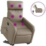 vidaXL Massagesessel mit Aufstehhilfe Elektrisch Cappuccino Kunstleder Modell 9