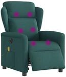vidaXL Massagesessel Elektrisch Dunkelgr&uuml;n Stoff 3303130