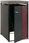 MCW 1er-M&uuml;lltonnenverkleidung O67 Anthrazit Holzoptik Dunkel 125x68x84cm