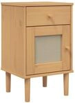 vidaXL Nachttisch SENJA Rattan-Look Braun 40x35x65cm Massivholz Kiefer