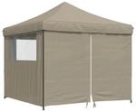 vidaXL Partyzelt Faltbar Pop-Up mit 4 Seitenteilen Taupe 4004930