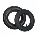 Relaxdays Schubkarrenrad Gummi Schwarz mit Schlauch 4.00-8 40 cm x 10 cm 1,6 kg