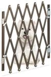 Relaxdays Hundeabsperrgitter Bambus Eisen Braun Ausziehbar 48,5 cm x 96 cm 0,9 kg