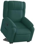 vidaXL Relaxsessel mit Aufstehhilfe Dunkelgr&uuml;n Stoff 3205208