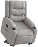 vidaXL Relaxsessel mit Aufstehhilfe Elektrisch Wolkengrau Stoff 3310281
