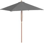 vidaXL Sonnenschirm mit Holz-Mast 150x200 cm Anthrazit 44535