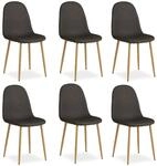 Homestyle4u Esszimmerstuhl 6er Set in Anthrazit 2341