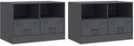 vidaXL TV-Schr&auml;nke 2 Stk Anthrazit 67x39x44 cm Stahl 841744