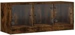 vidaXL TV-Schrank mit Glast&uuml;ren R&auml;uchereiche 102x37x42 cm 836410