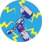 Komar Vliesfototapete Dot Avengers Thor's Hammer Pop Art selbstklebend &Oslash; 125 cm