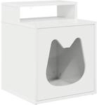 vidaXL Katzenhaus Gl&auml;nzend Wei&szlig; 42,5 x 40 x 53,5 cm Holzwerkstoff 8000693