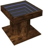 vidaXL LED-Couchtisch R&auml;uchereiche 50x50x45 cm Holzwerkstoff 847564