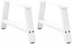 vidaXL Couchtischbeine A-Form 2 Stk Wei&szlig; 70x30-31 cm Stahl 4012825