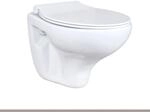Creavit Wand-WC Dusch-WC mit Taharet Bidet D&uuml;se und Sp&uuml;lrand Wei&szlig;