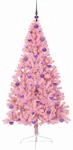 vidaXL K&uuml;nstlicher Vorbeleuchteter Weihnachtsbaum Rosa 180 cm PVC 3397082