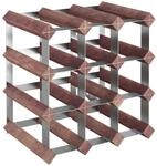 vidaXL Weinregal f&uuml;r 12 Flaschen Braun Massivholz Kiefer 32,5 x 22,5 x 32,5 cm