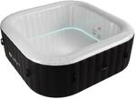 Juskys Aufblasbarer Whirlpool SpaLuxe mit LED-Beleuchtung Schwarz-Wei&szlig;