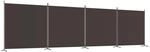 vidaXL 4 Tlg Paravent Braun 698x180 cm Stoff 350283