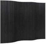 vidaXL Paravent Schwarz Breite 250 cm H&ouml;he 165 cm Bambus 376990