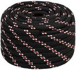 vidaXL Bootsseil Schwarz 20 mm 100 m Polypropylen 152369