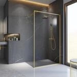 Schulte Duschwand Walk In Trend 2.0 200 x 120 cm, Goldoptik, matt