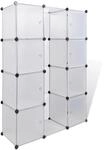 vidaXL Modularer Schrank mit 9 F&auml;chern 37&times;115&times;150 cm Wei&szlig;