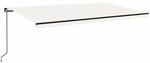vidaXL Markise Manuell Einziehbar mit LED 500x300 cm Creme 3069142
