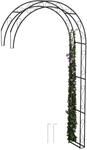 Relaxdays Rosenbogen Metall Schwarz mit Erdankern 245 cm x 130 cm x 36 cm