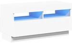 vidaXL TV-Schrank mit LED-Leuchten Wei&szlig; 80x35x40 cm 804445
