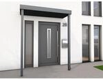 Gutta Rechteckvordach BS PLUS Anthrazit 160 x 90 cm 2 Pfosten und Ablauf Rechts