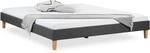 Homestyle4u Polsterbett mit Lattenrost 180x200 cm in Grau 1981