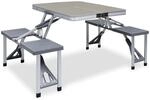 vidaXL Klappbarer Campingtisch mit 4 Sitzen Stahl Aluminium 47686