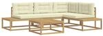 vidaXL Outdoor-Sofagarnitur mit Kissen Wei&szlig; 79 x 79 x 37 cm Polyester 3387004