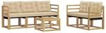vidaXL Outdoor-Sofagarnitur mit Kissen 6-Tlg Wei&szlig; und Beige 3389203