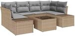 vidaXL Garten-Sofa-Set 7-Tlg Beige Poly Rattan 3346960