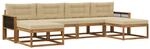 vidaXL Outdoor-Sofagarnitur mit Kissen 6 Stk Natur und Beige 3382786