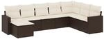 vidaXL 8-Tlg Garten-Sofagarnitur mit Kissen Braun Poly Rattan 3251700