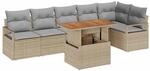 vidaXL Garten Essgruppe mit Kissen 7-Tlg Beige und Grau 3349720