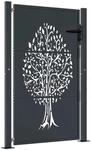vidaXL Gartentor Anthrazit 105x155 cm Stahl Baum-Design 153157