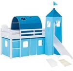 Homestyle4u Kinder Hochbett 90x200 Rutsche Matratze Kinderbett Blau