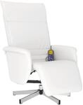 vidaXL Massagesessel mit Fu&szlig;teil Wei&szlig; Kunstleder 356654