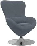 vidaXL Eiersessel Dunkelgrau 63 x 73 x 90 cm Samt 42002725