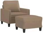 vidaXL Sessel mit Hocker Cappuccino-Braun 60 cm Kunstleder 3201023