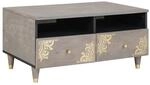 vidaXL Couchtisch Grau 80 x 54 x 40 cm massives Mangoholz 4018785