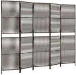 vidaXL Paravent 5 Tlg Braun Poly Rattan 365381