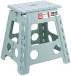 Relaxdays Klapphocker XL Kunststoff Salbei Faltbar 39 cm x 39 cm x 32 cm 1,5 kg