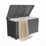 Relaxdays Gartenbox Stahl Kunststoff Schwarz Abschlie&szlig;bar Wetterfest...