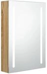 vidaXL LED-Bad-Spiegelschrank Eichenoptik 50x13x70 cm 326499